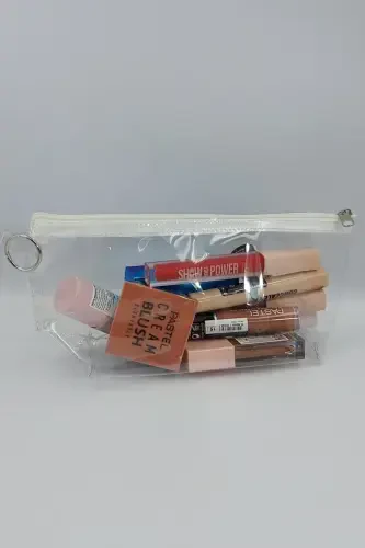 White, Transparent Triangle Makeup Bag-White_Transparent - 4