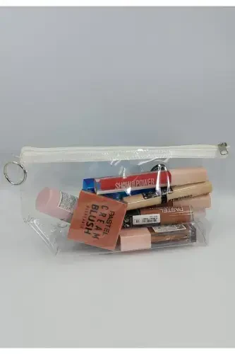 White, Transparent Triangle Makeup Bag-White_Transparent - 5