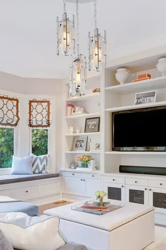 White Triple 3-way Glass Pendant Chandelier Bedroom Living Room Kitchen Corridor Lamp-Silver - 1