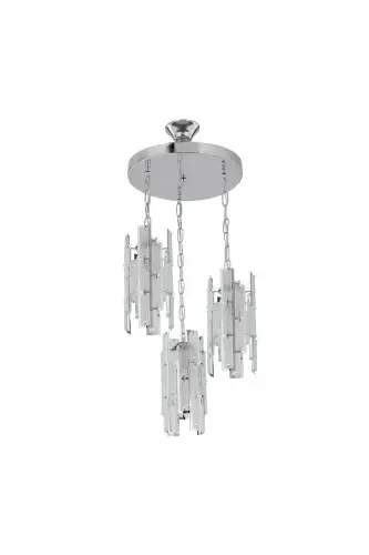 White Triple 3-way Glass Pendant Chandelier Bedroom Living Room Kitchen Corridor Lamp-Silver - AG LIGHTDESIGN (1)