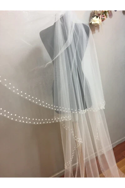White Tulle Veil for Women - 15