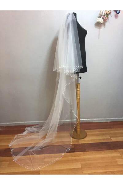 White Tulle Veil for Women - 5