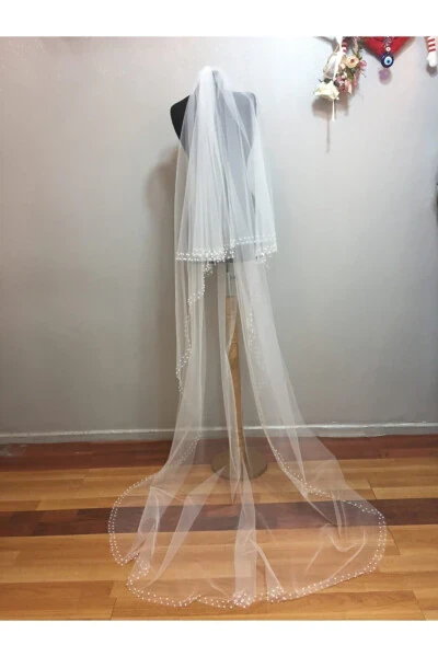 White Tulle Veil for Women - NEVIN GELINLIK (1)