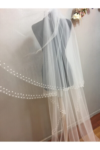 White Tulle Veil for Women - 11