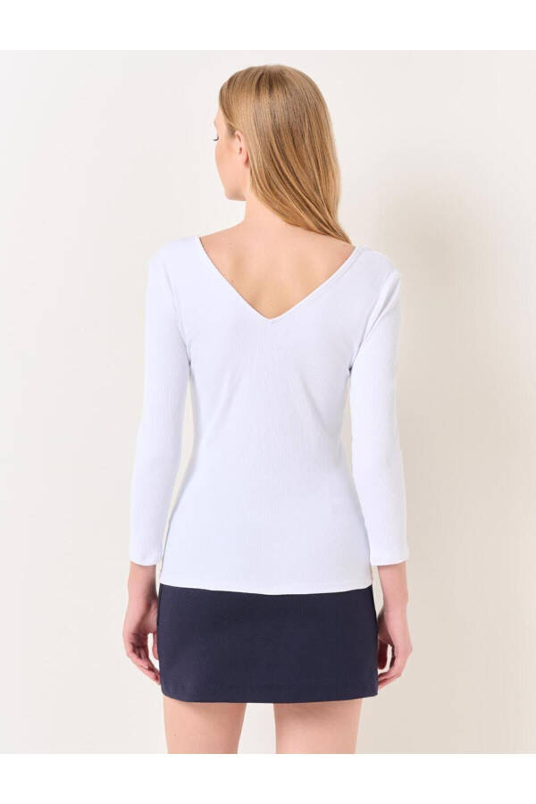 White U Neck Truvakar Sleeve Basic T-shirt - 15