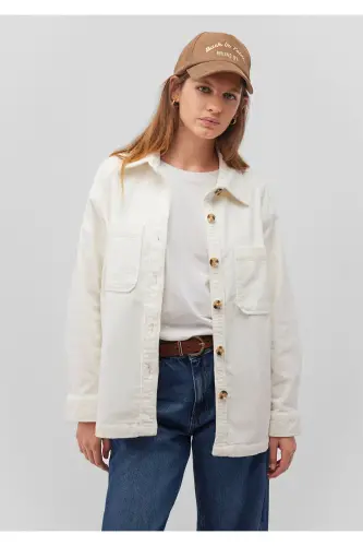 White Velvet Shirt Loose Fit / Relaxed Fit 12 - 3