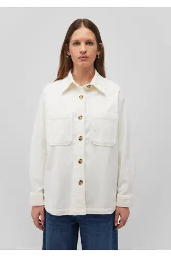White Velvet Shirt Loose Fit / Relaxed Fit 12 - 4