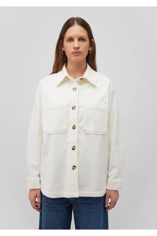 White Velvet Shirt Loose Fit / Relaxed Fit 12 - 4