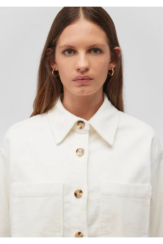 White Velvet Shirt Loose Fit / Relaxed Fit 12 - 6