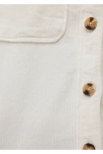 White Velvet Shirt Loose Fit / Relaxed Fit 12 - 7