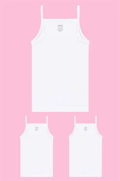 White Vest and Panty Set for Girls 3-Pack 100% Cotton - 8