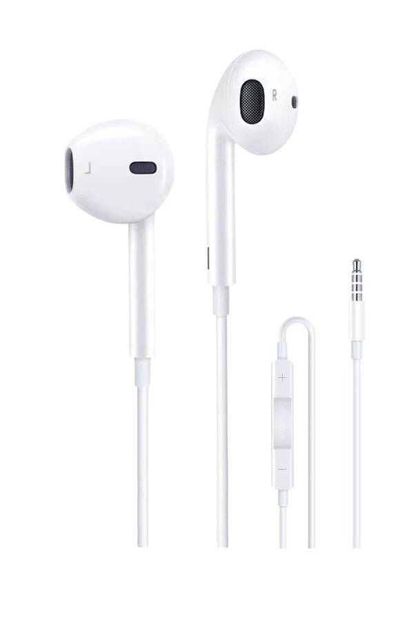 White Wired Headphones with Jack Input Ios Android Compatible 3.5 mm Headphones - 1