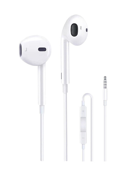 White Wired Headphones with Jack Input Ios Android Compatible 3.5 mm Headphones - FAVORS