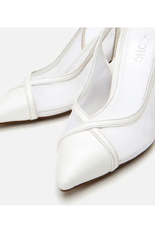 White Women's Mesh Stiletto - 3