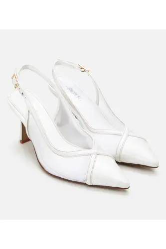 White Women's Mesh Stiletto - 2