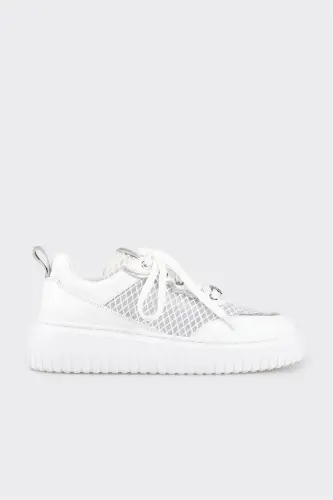 White Women's Sneakers-White - 1