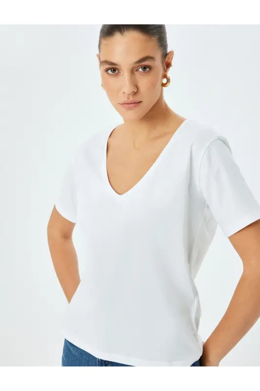White Women's T-shirt 5sak50050ek-White - 1
