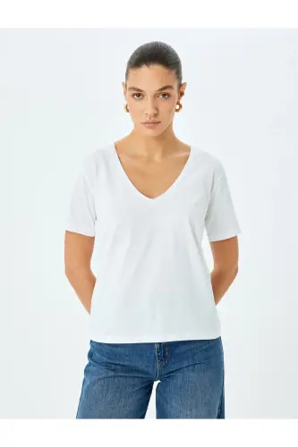 White Women's T-shirt 5sak50050ek-White - 3