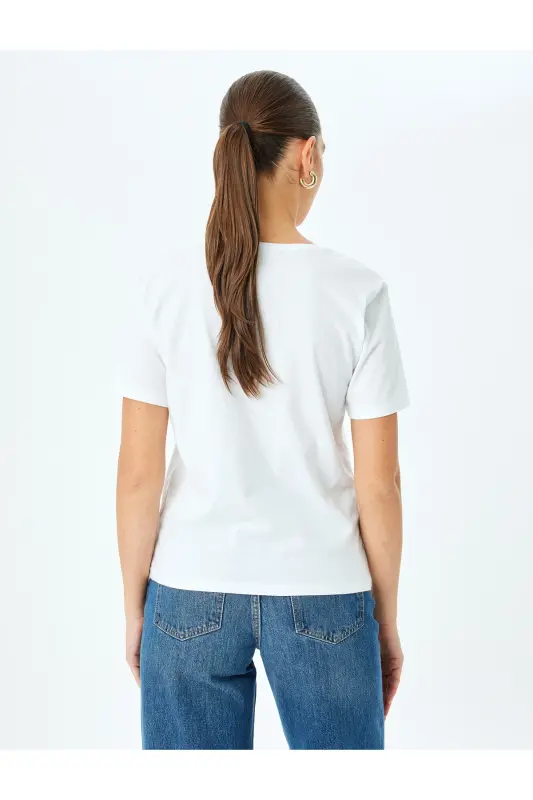 White Women's T-shirt 5sak50050ek-White - 4