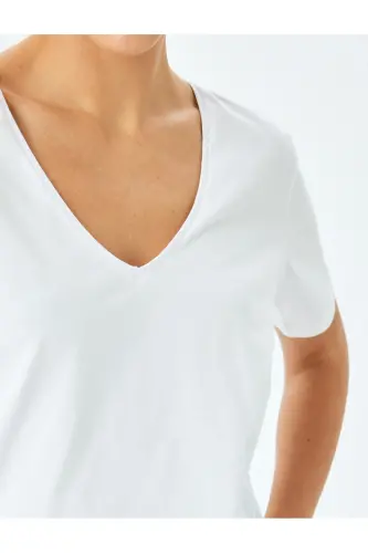 White Women's T-shirt 5sak50050ek-White - 5
