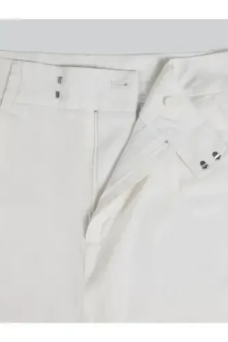 White women's wide leg, high waisted pants. - 6