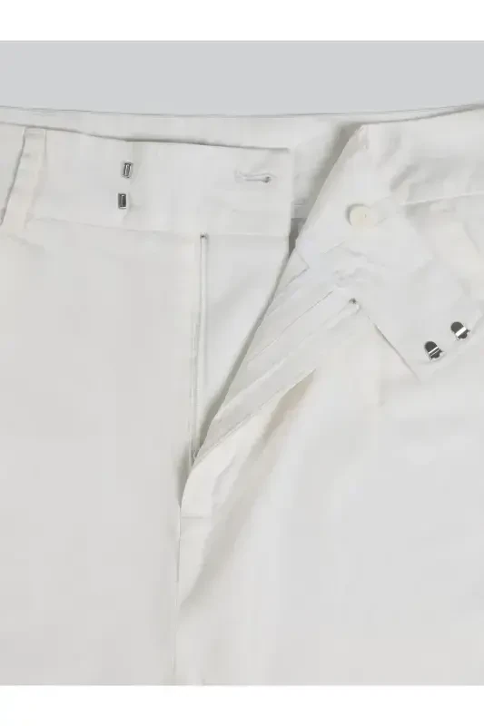 White women's wide leg, high waisted pants. - 6