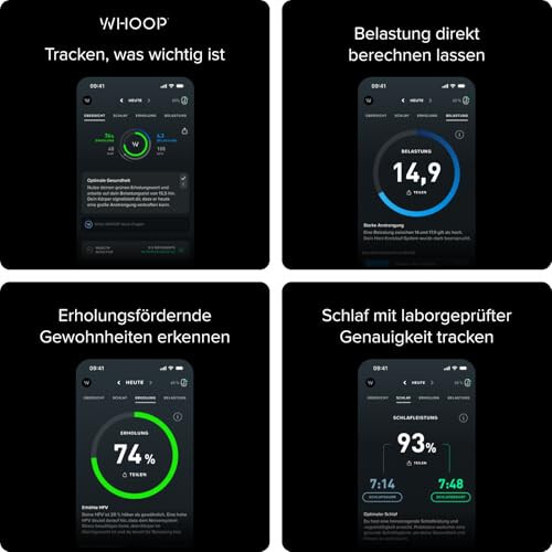 WHOOP 4.0 12 Aylık Abonelikle - Giyilebilir Sağlık, Fitness ve Aktivite İzleyici - Sürekli İzleme, Performans Optimizasyonu, Kalp Atış Hızı İzleme - Uyku, Yük, Kurtarma, Sağlıklı Yaşamı Geliştirme - 9