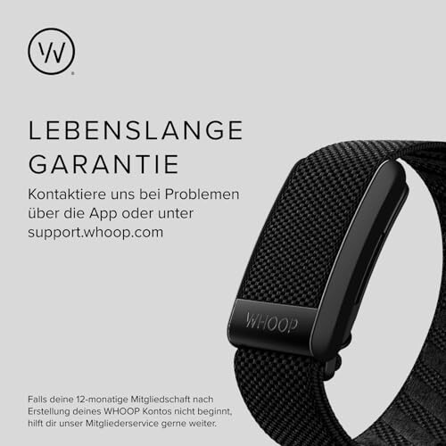 WHOOP 4.0 with 12 Month Subscription - Wearable Health, Fitness & Activity Tracker - Continuous Monitoring, Performance Optimization, Heart Rate Tracking - Improve Sleep, Strain, Recovery, Wellness - 8