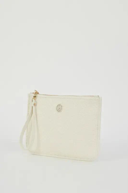 Wicker Ecru Women's Portfolio & Clutch Bag 05PO23Y1713-Wicker Ecru - 3