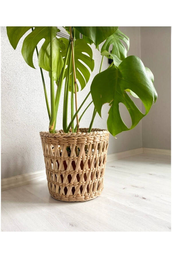 Wicker Flower Pot Model Diameter 28 cm Home Balcony Garden Decoration Model - 8