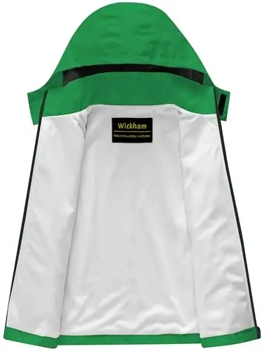 WICKHAM Boys Girls Waterproof Rain Jacket Detachable Hood Lightweight Raincoats for Kids Windbreaker Coat - 3