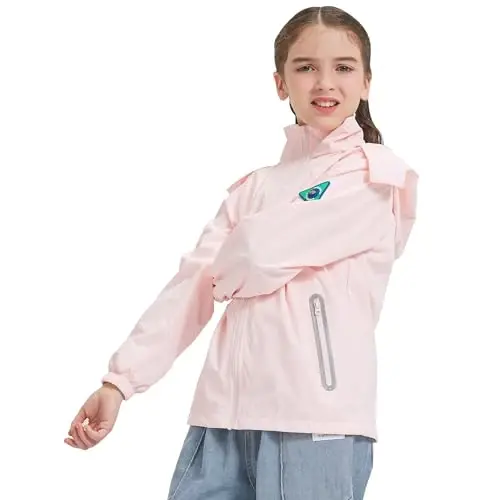 WICKHAM Boys Girls Lightweight Waterproof Rain Jacket with Detachable Hood for School, Hiking and Rainy Days - 6