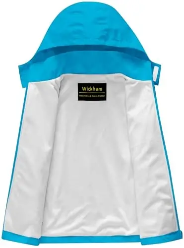 WICKHAM Boys Girls Lightweight Waterproof Rain Jacket with Detachable Hood for School, Hiking and Rainy Days - 3