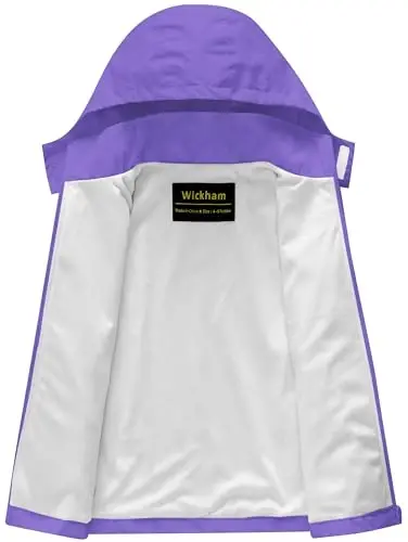 WICKHAM Boys Girls Lightweight Waterproof Rain Jacket with Detachable Hood for School, Hiking and Rainy Days - 3