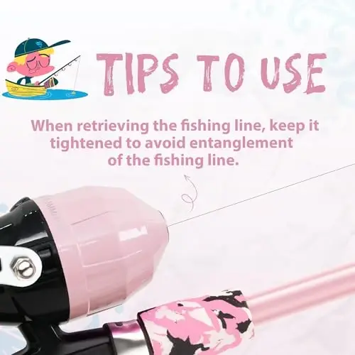 WIDDEN Kids Fishing Pole, Portable Telescopic Kids Fishing Poles for Boys and Girls, Fishing Rod and Reel Combo Kit with Tackle Box, and Fishing Net, Best Fishing Pole for Toddler Youth - 6