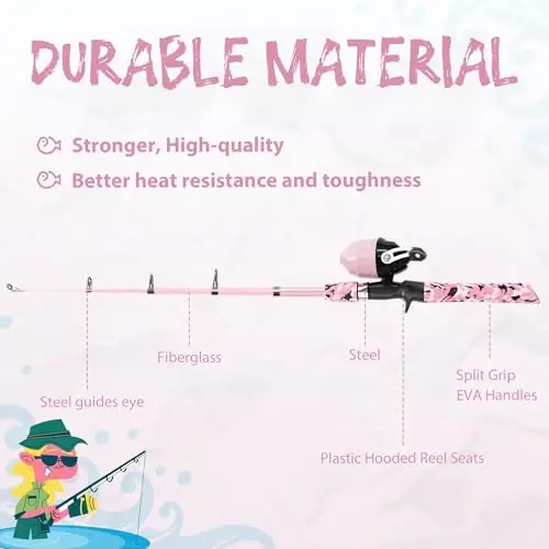 WIDDEN Kids Fishing Pole, Portable Telescopic Kids Fishing Poles for Boys and Girls, Fishing Rod and Reel Combo Kit with Tackle Box, and Fishing Net, Best Fishing Pole for Toddler Youth - 5