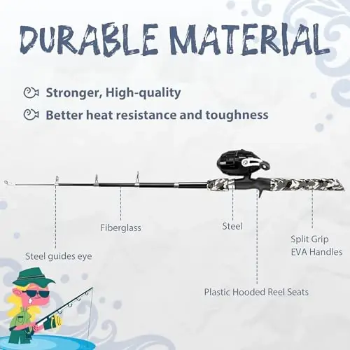 WIDDEN Kids Fishing Pole, Portable Telescopic Kids Fishing Poles for Boys and Girls, Fishing Rod and Reel Combo Kit with Tackle Box, and Fishing Net, Best Fishing Pole for Toddler Youth - 5