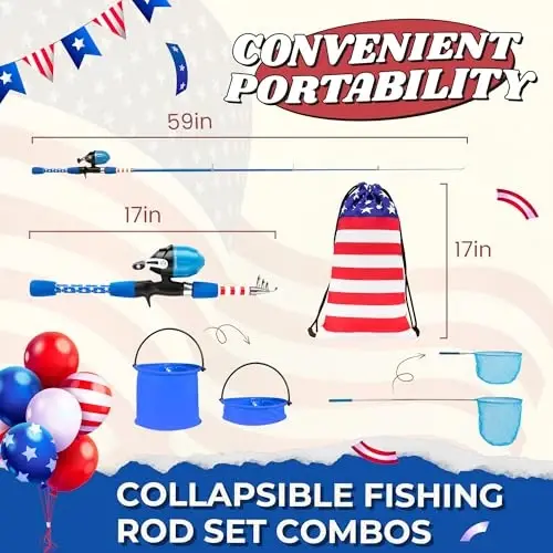 WIDDEN Kids Fishing Pole, O'g'il va qizlar uchun portativ teleskopik bolalar uchun baliq ovlash qarmoqlari, Tackle Box bilan baliq ovlash uchun g'altak kombinati to'plami va baliq ovlash to'ri, Toddler Youth uchun eng yaxshi baliq ovlash qarmoqlari - 2