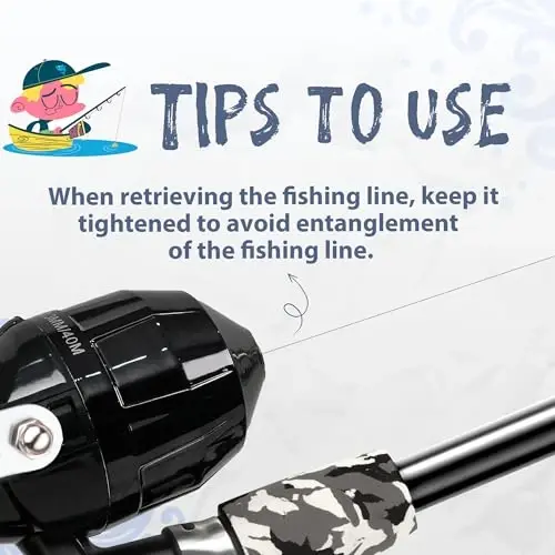 WIDDEN Kids Fishing Pole, O'g'il va qizlar uchun portativ teleskopik bolalar uchun baliq ovlash qarmoqlari, Tackle Box bilan baliq ovlash удочка va g'altak kombinati va baliq ovlash to'ri, yoshlar uchun eng yaxshi baliq ovlash удочка - 6