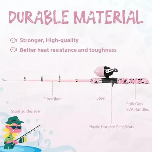 WIDDEN Kids Fishing Pole, Portable Telescopic Kids Fishing Poles for Boys and Girls, Fishing Rod and Reel Combo Kit with Tackle Box, and Fishing Net, Best Fishing Pole for Toddler Youth - 5