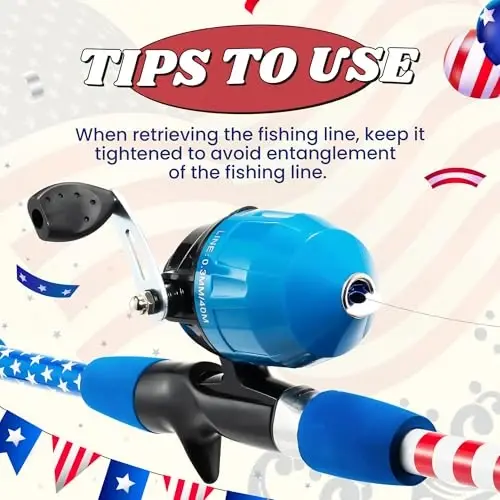 WIDDEN Kids Fishing Pole, Portable Telescopic Kids Fishing Poles for Boys and Girls, Fishing Rod and Reel Combo Kit with Tackle Box, and Fishing Net, Best Fishing Pole for Toddler Youth - 6