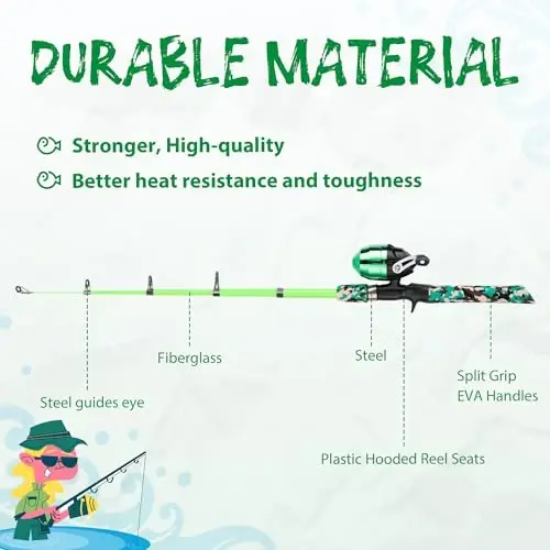 WIDDEN Kids Fishing Pole, Portable Telescopic Kids Fishing Poles for Boys and Girls, Fishing Rod and Reel Combo Kit with Tackle Box, and Fishing Net, Best Fishing Pole for Toddler Youth - 5