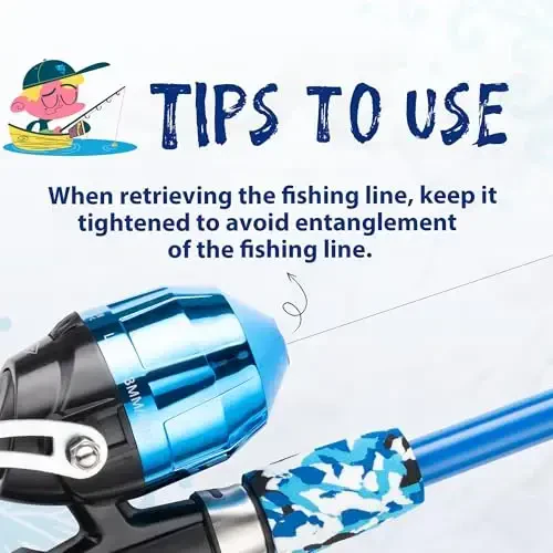 WIDDEN Kids Fishing Pole, Portable Telescopic Kids Fishing Poles for Boys and Girls, Fishing Rod and Reel Combo Kit with Tackle Box, and Fishing Net, Best Fishing Pole for Toddler Youth - 6