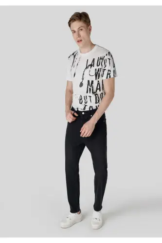 Wide fit, tapered leg, grey men's jeans. - 3
