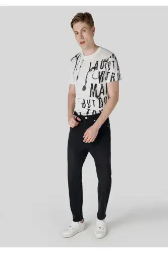 Wide fit, tapered leg, grey men's jeans. - 3