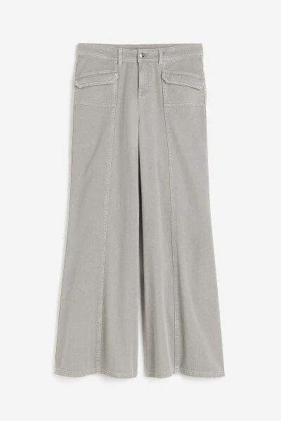 Wide gabardine trousers - 1