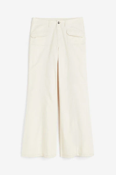 Wide gabardine trousers - H&M