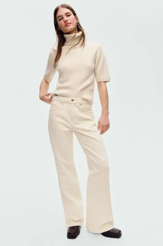 Wide High Jeans-Açık bej - 3