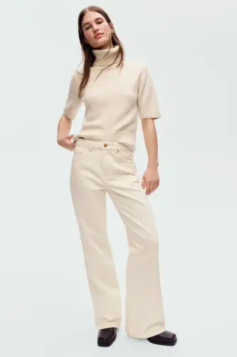 Wide High Jeans-Açık bej - 3