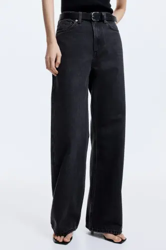 Wide High Jeans-Soluk siyah - 4